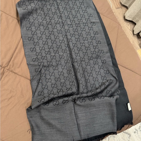 Gucci Charcoal and Black Monogram Scarf - Picture 1 of 4